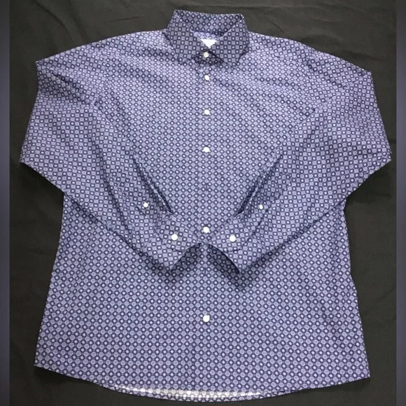 Eton Men’s Cotton Blue Long Sleeve Shirt Size 41/16 - M401 - Picture 1 of 7